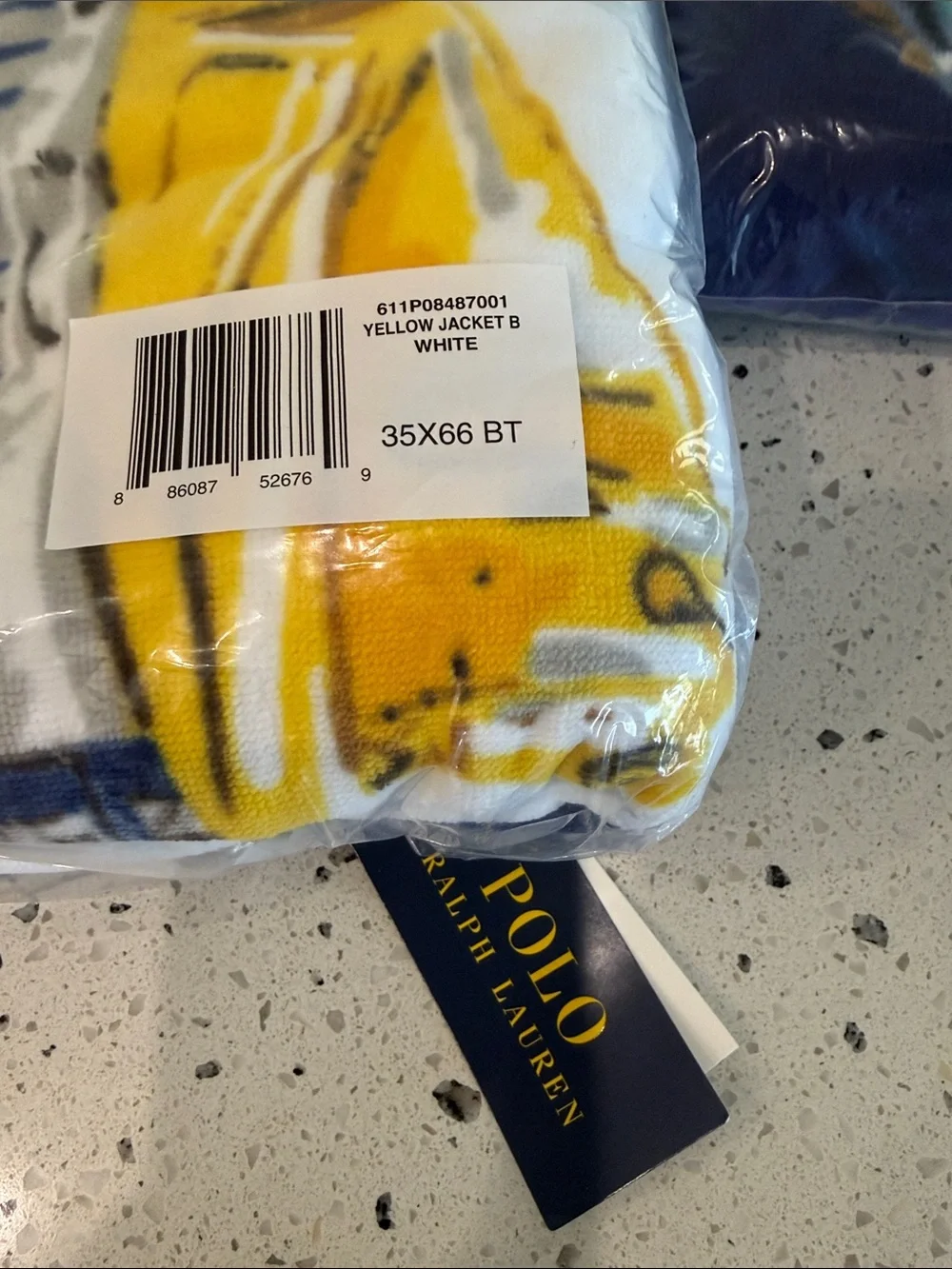 New womens Ralph Lauren Polo Bear Print Tee with Yellow Jacket Beach Towel